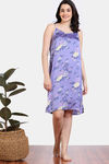 Zivame Paradise Garden Woven Knee Length Nightdress - Twilight Purple — thumbnail 2